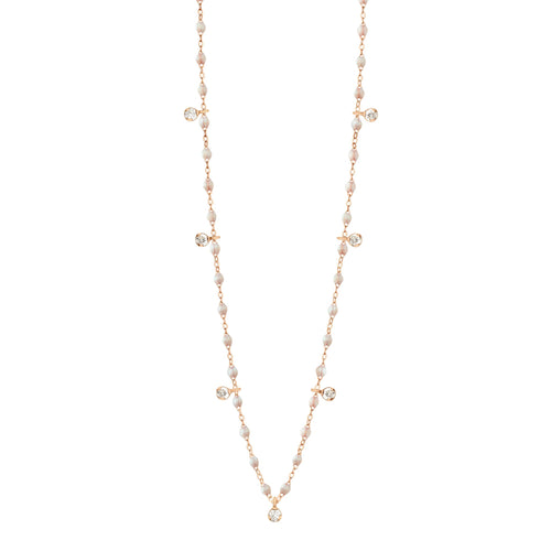 Gigi Clozeau - Collier opale Gigi Suprême, or rose, 7 diamants, 50 cm