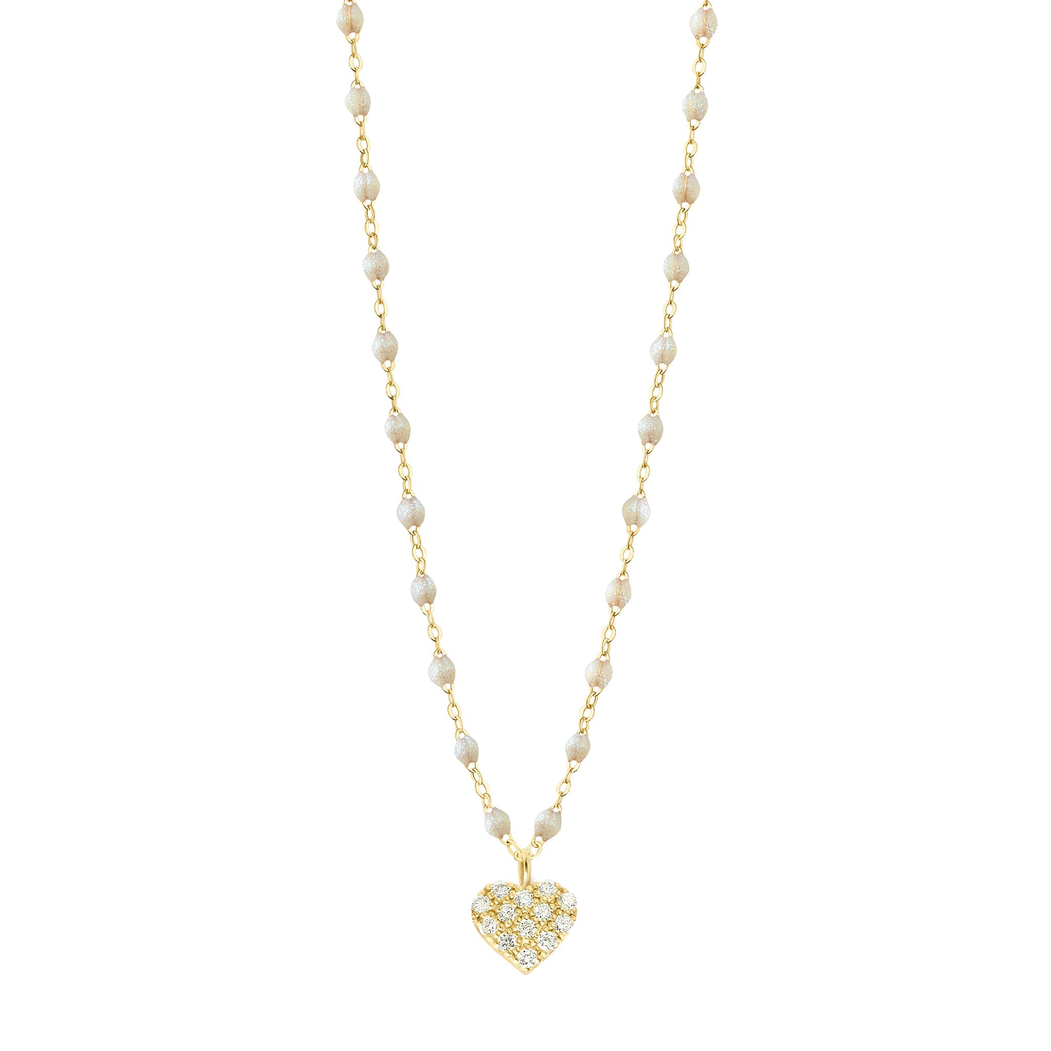 Gigi Clozeau - Collier opale In Love, diamants, or jaune, 42 cm