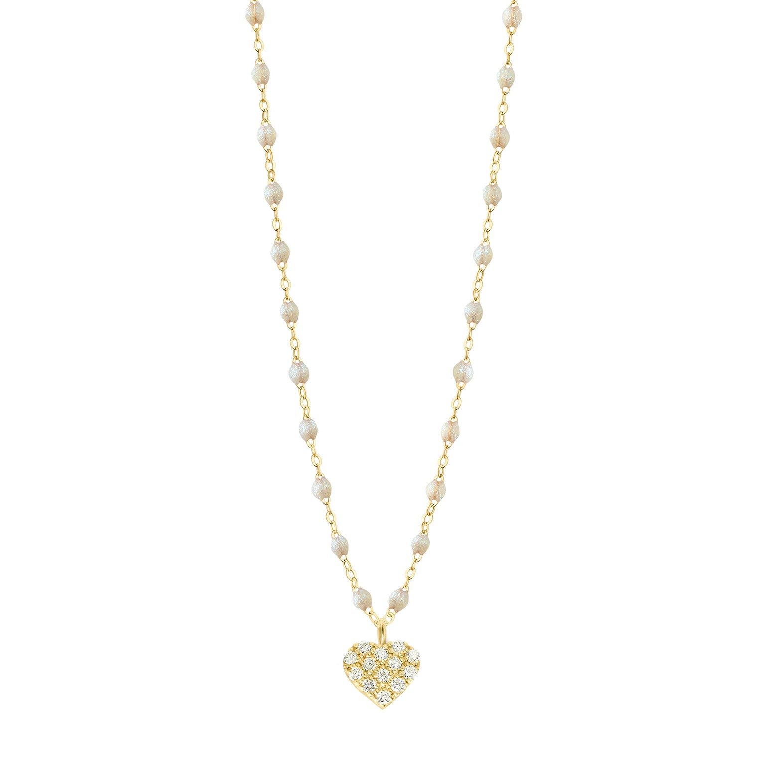 Gigi Clozeau - Collier opale In Love, diamants, or jaune, 42 cm