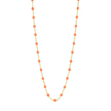 Gigi Clozeau - Collier orange fluo Classique Gigi, or jaune, 50 cm