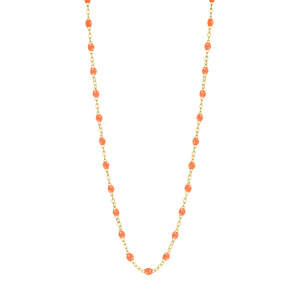 Gigi Clozeau - Collier orange fluo Classique Gigi, or jaune, 50 cm