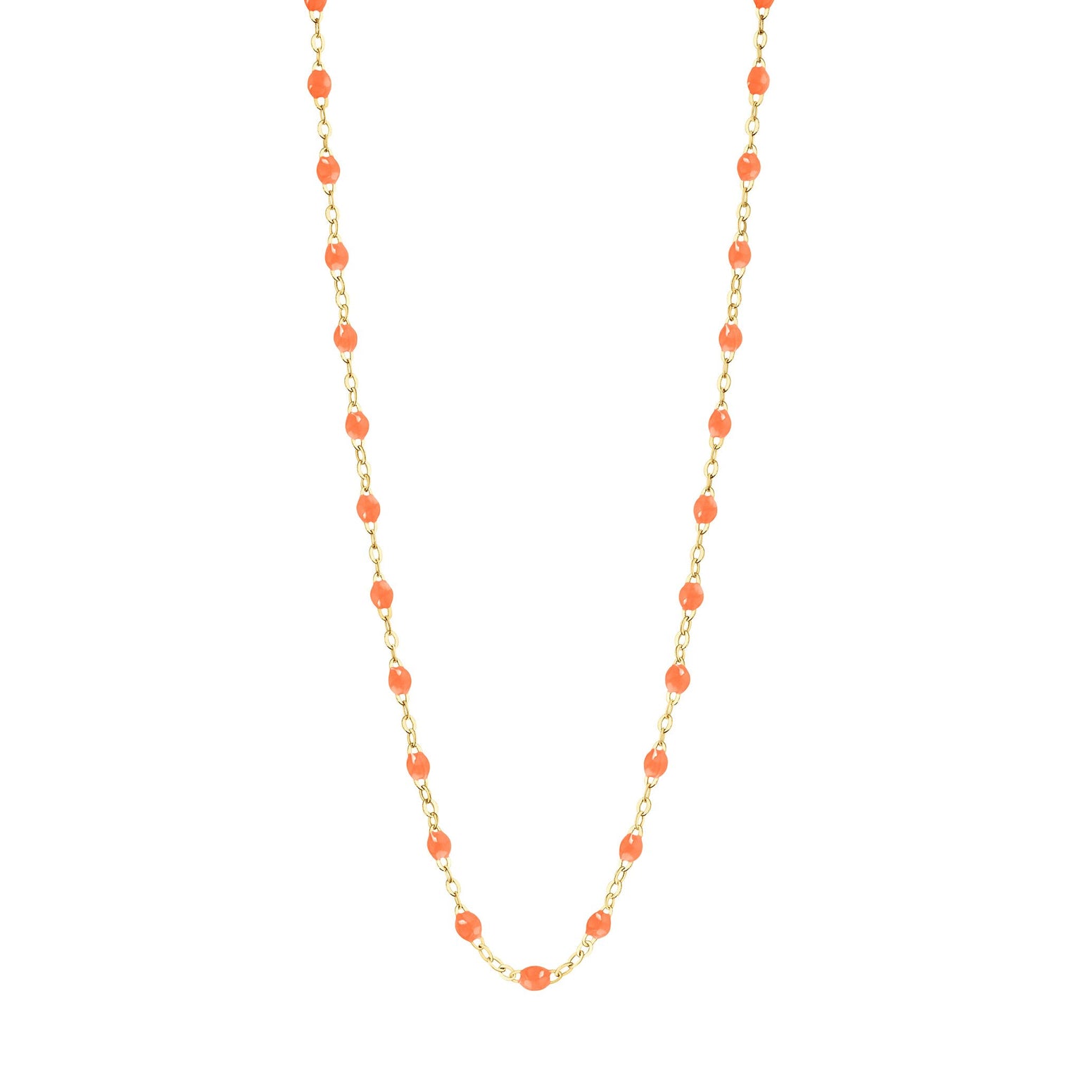 Gigi Clozeau - Collier orange fluo Classique Gigi, or jaune, 50 cm