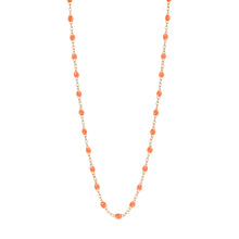 Gigi Clozeau - Collier orange fluo Classique Gigi, or rose, 50 cm