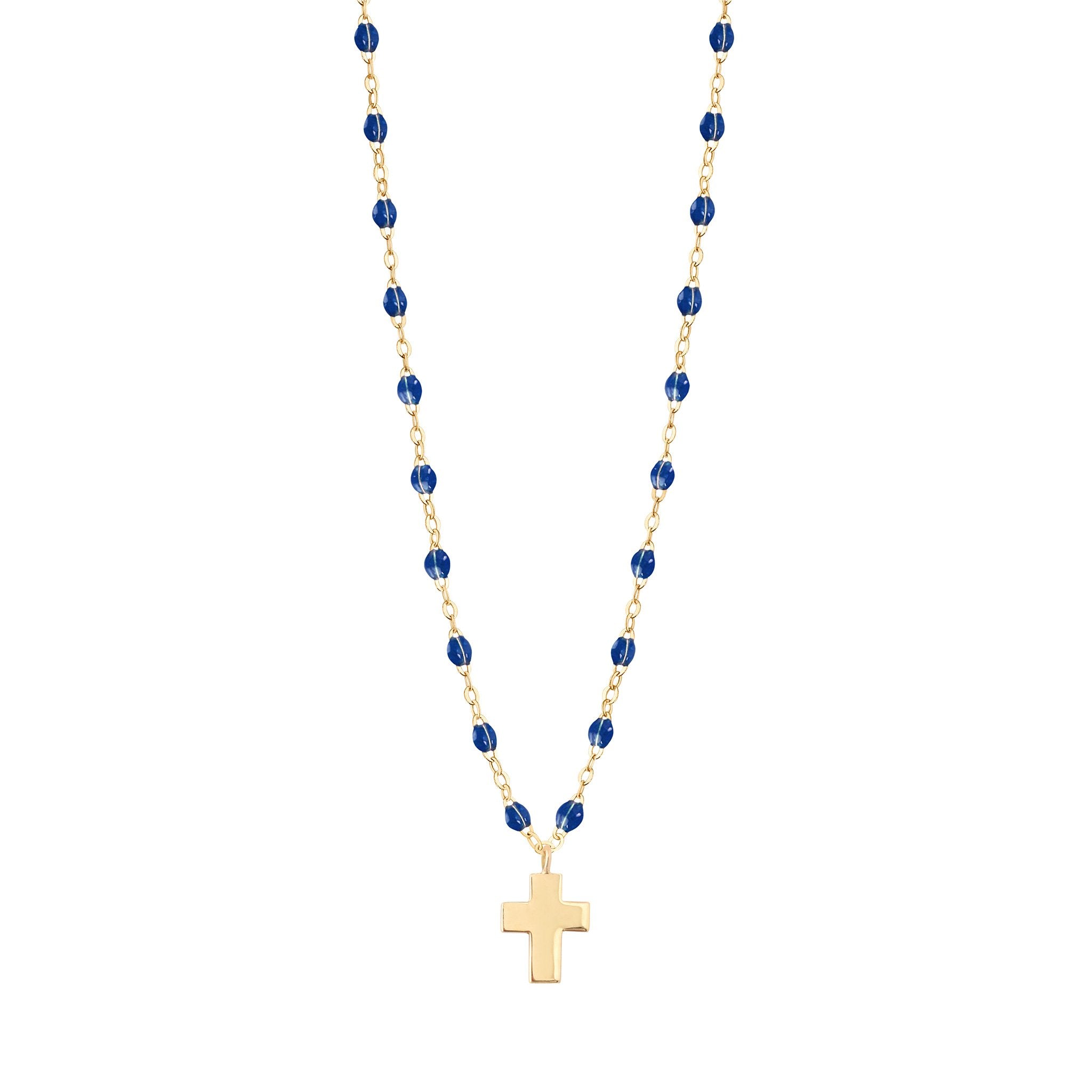 Gigi Clozeau - Collier prusse Croix Classique Gigi, or jaune, 42 cm