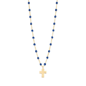 Gigi Clozeau - Collier prusse Croix Classique Gigi, or jaune, 42 cm