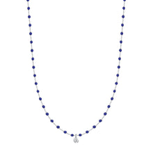Gigi Clozeau - Collier prusse Mini Gigi, or blanc, 1 diamant, 40 cm
