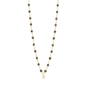 Gigi Clozeau - Collier quartz Gigi Suprême, or jaune, 1 diamant, 42 cm