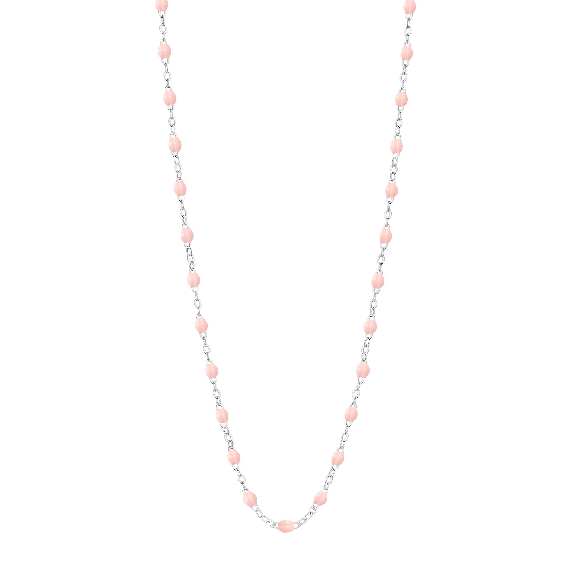 Gigi Clozeau - Collier rose bébé Classique Gigi, or blanc, 50 cm