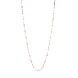 Gigi Clozeau - Collier rose bébé Classique Gigi, or blanc, 50 cm