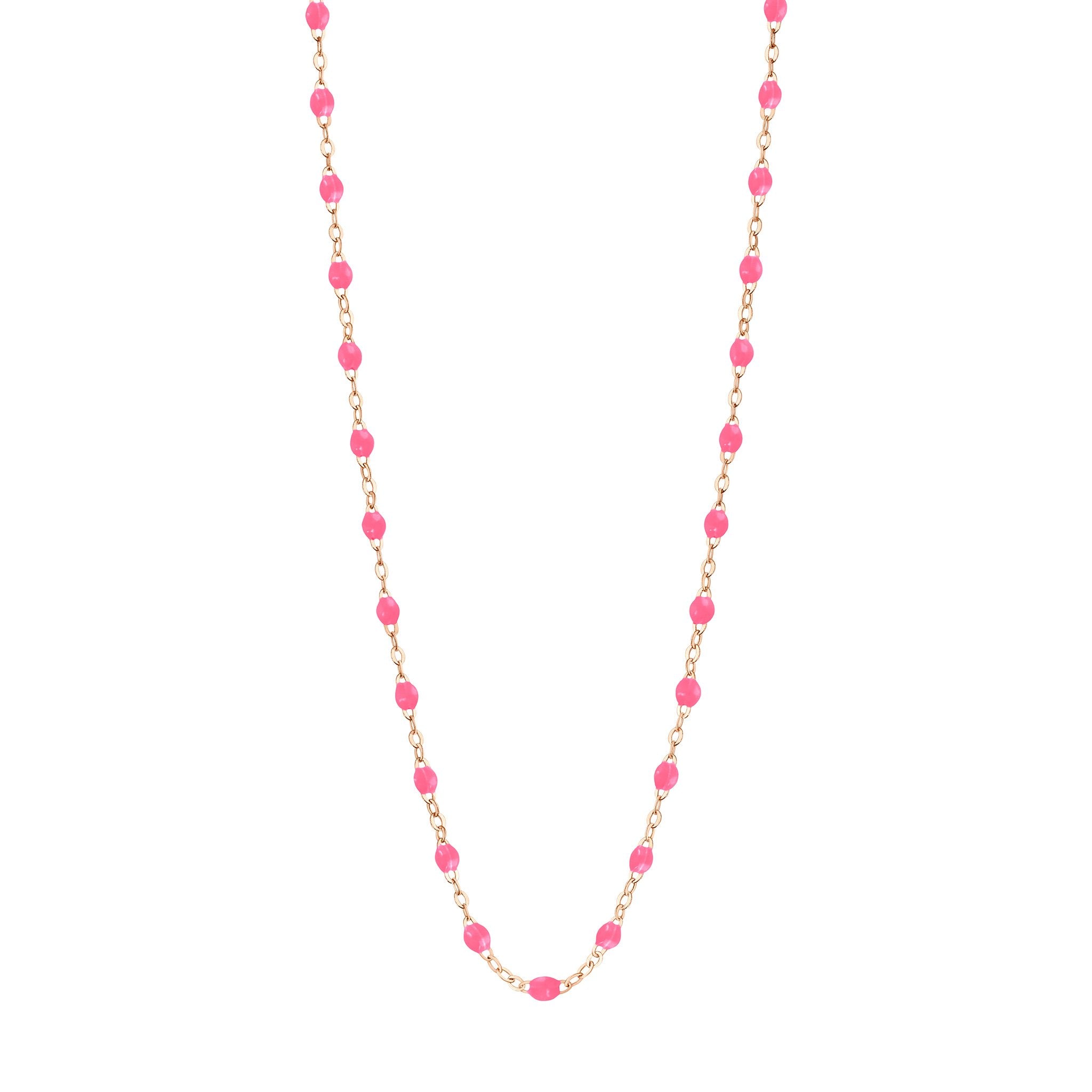 Gigi Clozeau - Collier rose fluo Classique Gigi, or rose, 50 cm
