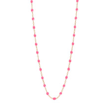 Gigi Clozeau - Collier rose fluo Classique Gigi, or rose, 50 cm
