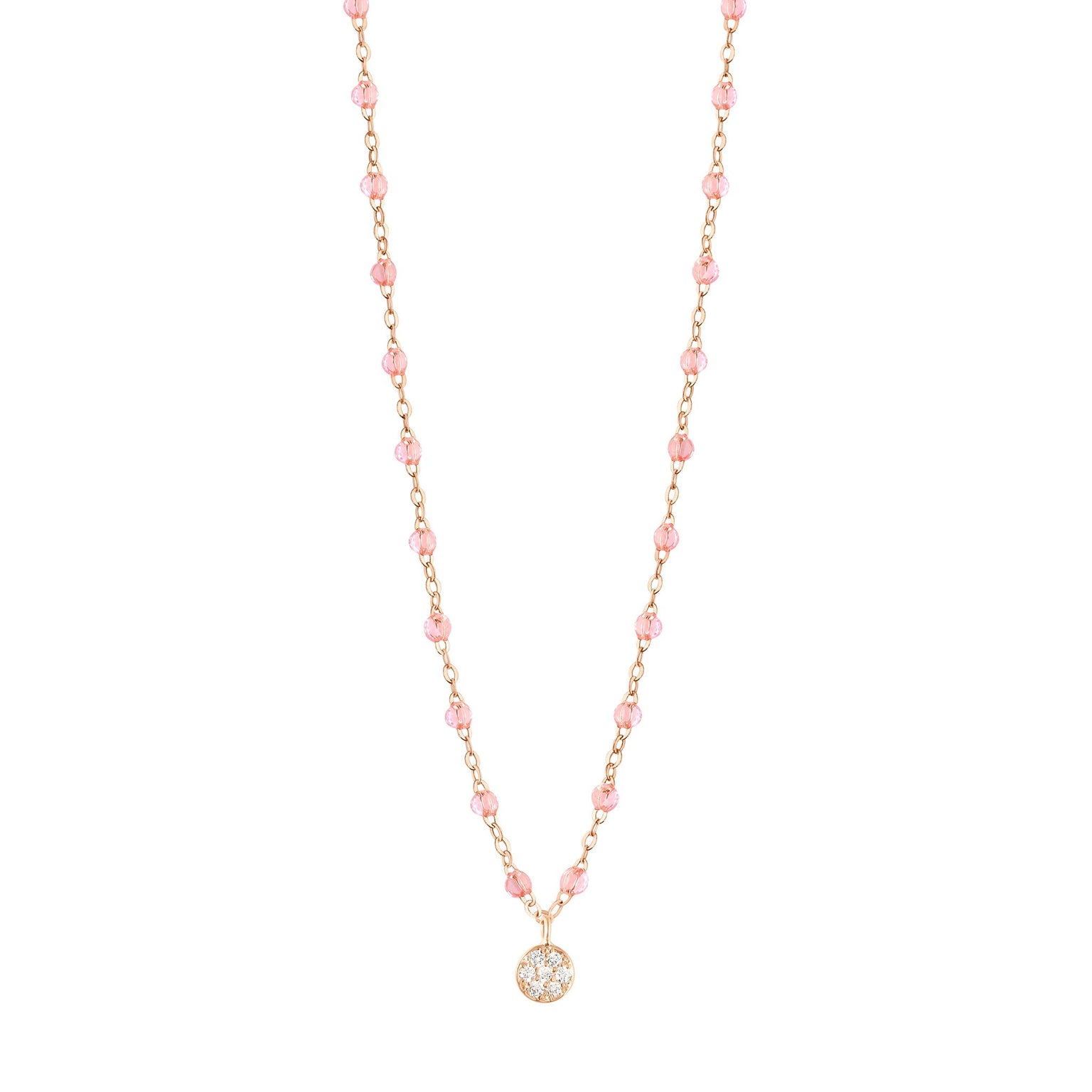 Gigi Clozeau - Collier rosée Puce diamants, or rose, 42 cm