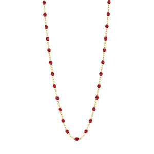 Gigi Clozeau - Collier rouge Classique Gigi, or jaune, 45 cm
