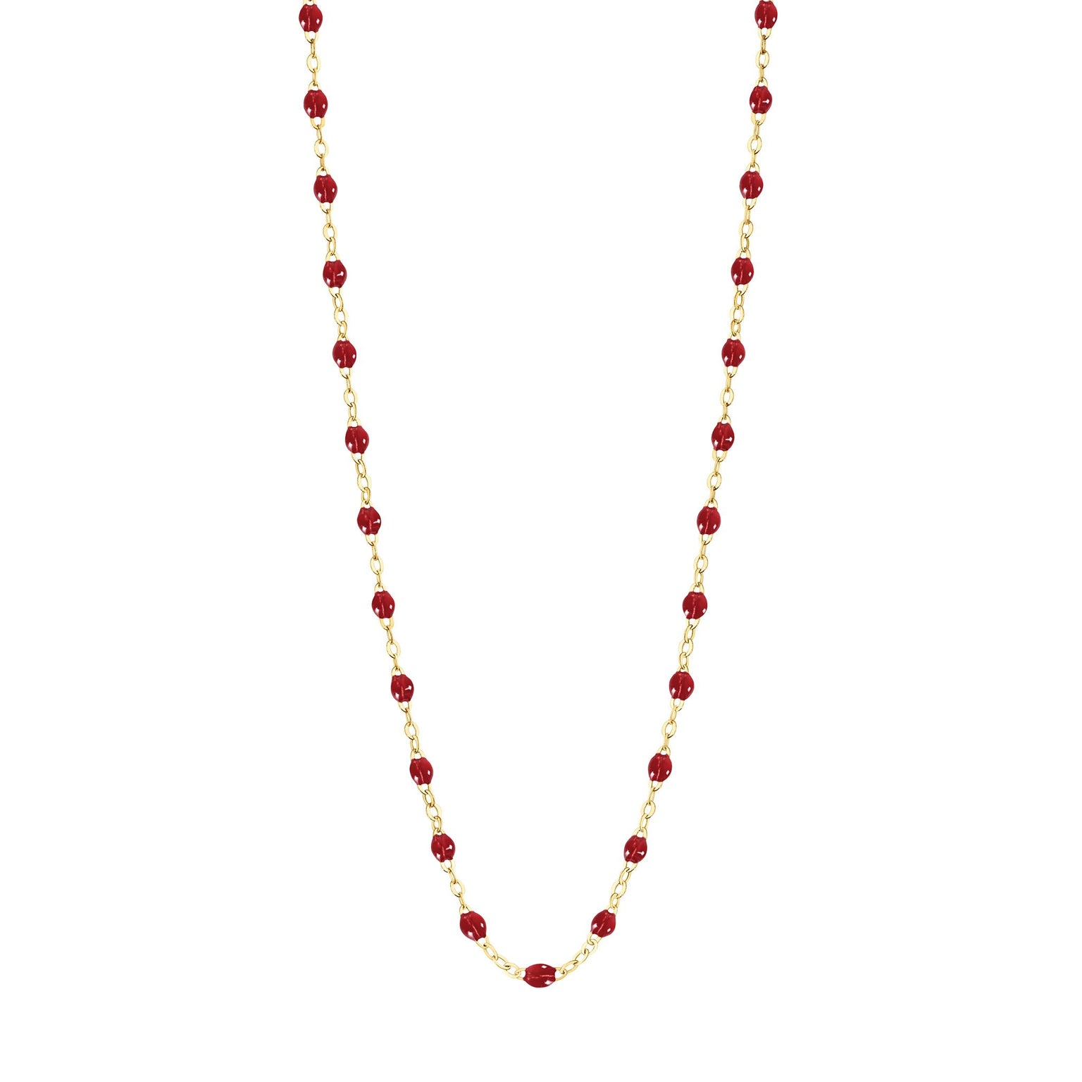 Gigi Clozeau - Collier rouge Classique Gigi, or jaune, 45 cm