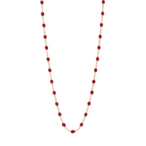 Gigi Clozeau - Collier rouge Classique Gigi, or rose, 42 cm