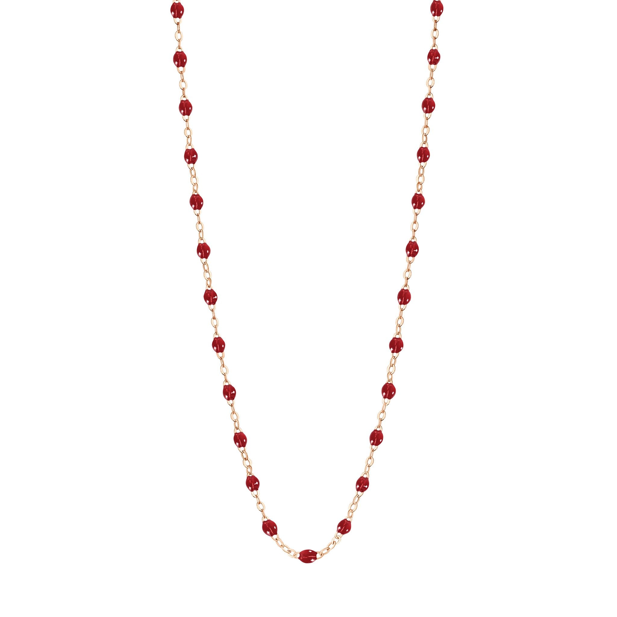 Gigi Clozeau - Collier rouge Classique Gigi, or rose, 45 cm