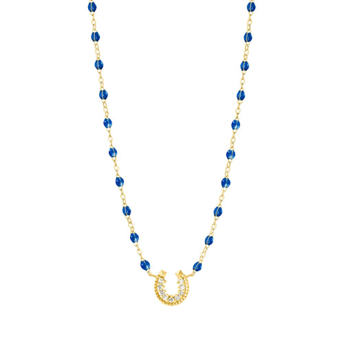 Gigi Clozeau - Collier saphir Fer à cheval, diamants, or jaune, 42 cm