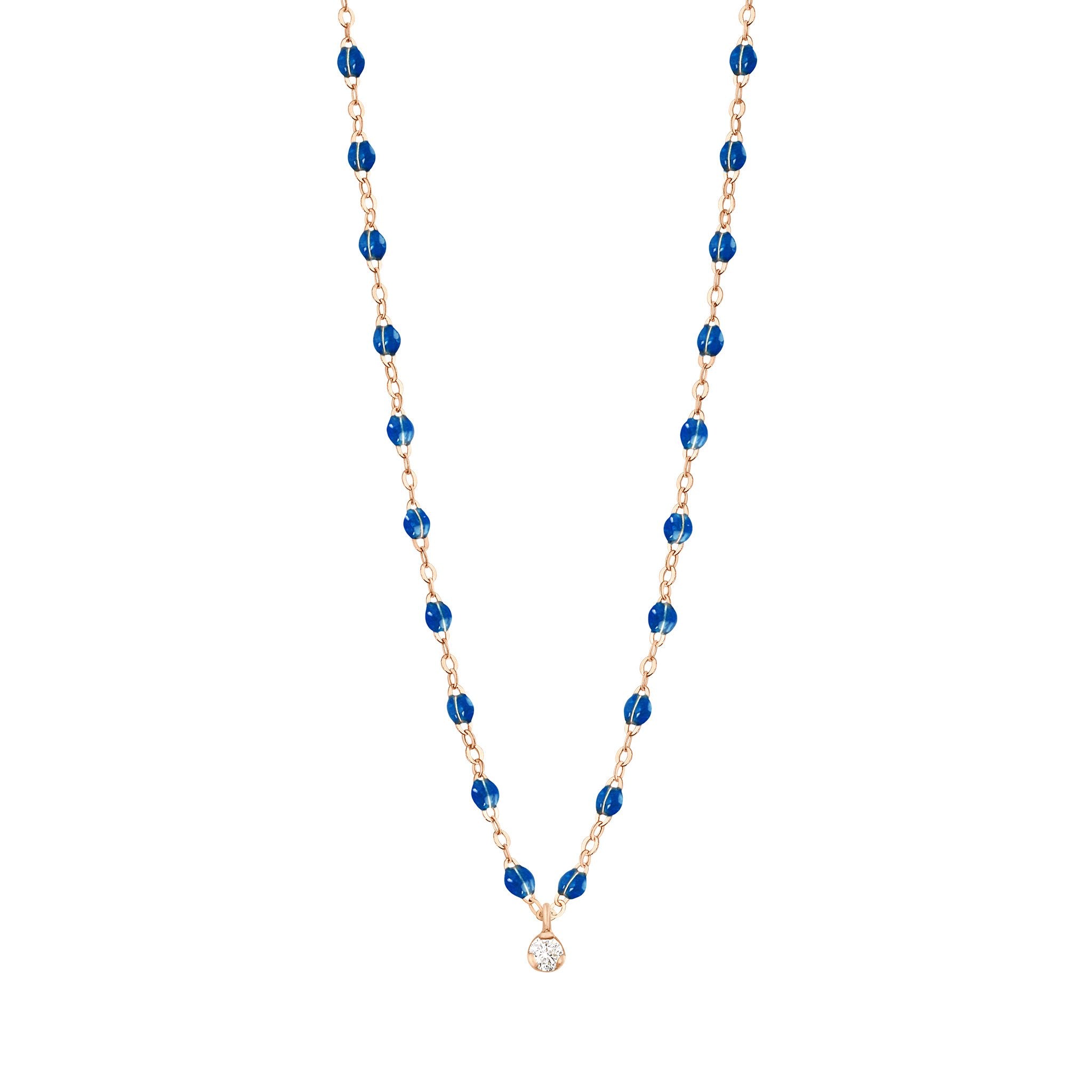 Gigi Clozeau - Collier saphir Gigi Suprême, or rose, 1 diamant, 42 cm