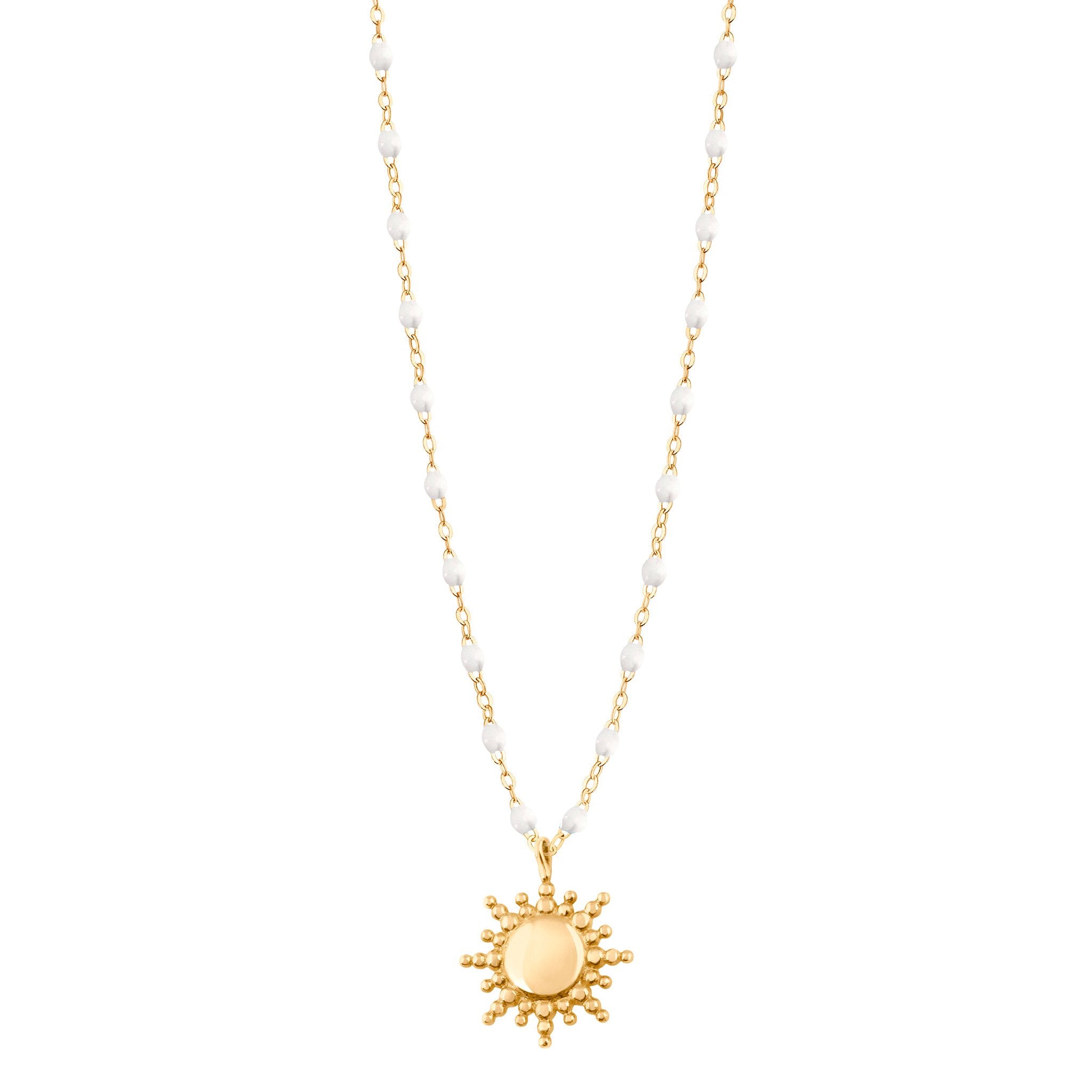 Gigi Clozeau - Collier Soleil blanc, or jaune, 42 cm