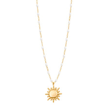 Gigi Clozeau - Collier Soleil blanc, or jaune, 42 cm