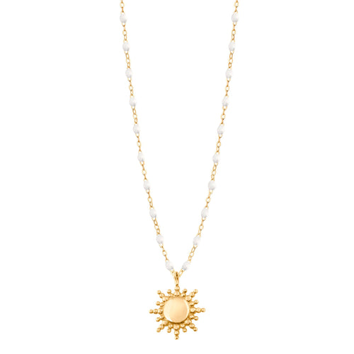 Gigi Clozeau - Collier Soleil blanc, or jaune, 42 cm