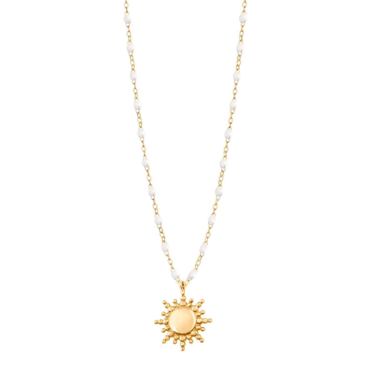 Gigi Clozeau - Collier Soleil blanc, or jaune, 42 cm