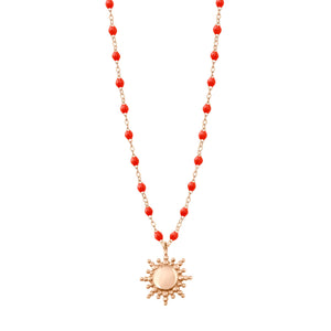 Gigi Clozeau - Collier Soleil corail, or rose, 42 cm
