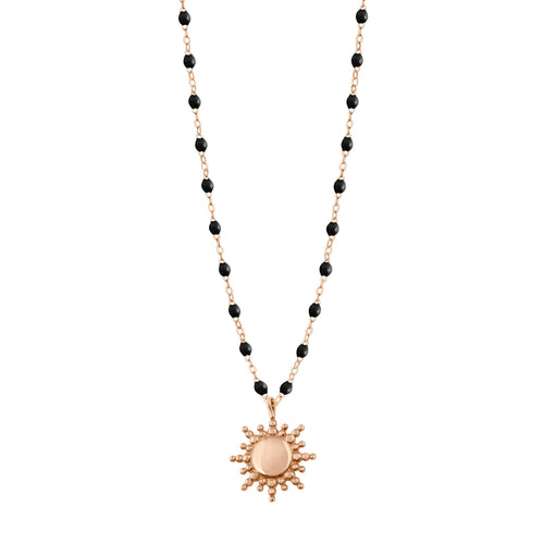 Gigi Clozeau - Collier Soleil noir, or rose, 42 cm