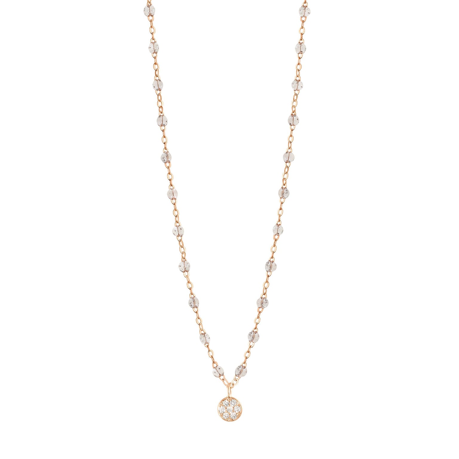 Gigi Clozeau - Collier sparkle Puce diamants, or rose, 42 cm