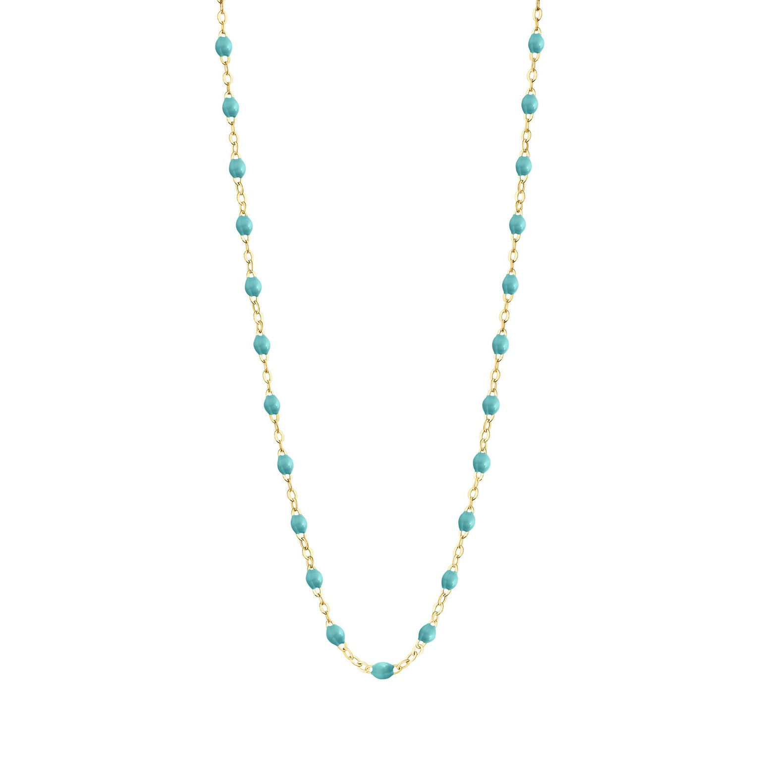 Gigi Clozeau - Collier turquoise vert Classique Gigi, or jaune, 42 cm