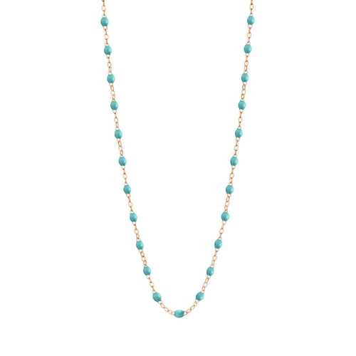 Gigi Clozeau - Collier turquoise vert Classique Gigi, or rose, 42 cm