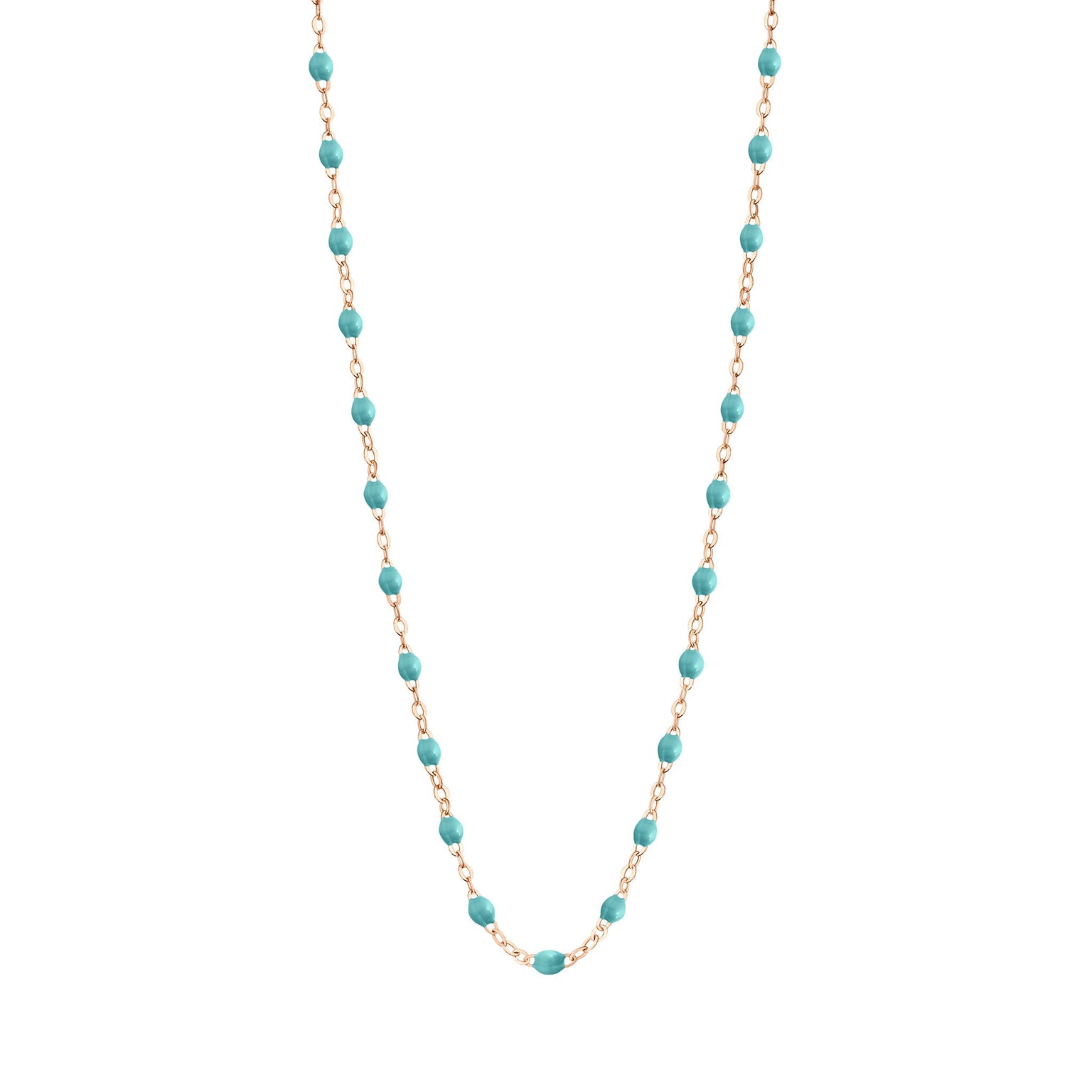 Gigi Clozeau - Collier turquoise vert Classique Gigi, or rose, 45 cm