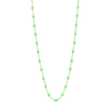 Gigi Clozeau - Collier vert fluo Classique Gigi, or jaune, 50 cm