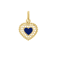 Gigi Clozeau - Pendentif Cœur Dentelle résine prusse, or jaune