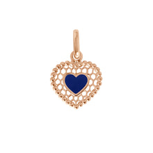 Gigi Clozeau - Pendentif Cœur Dentelle résine prusse, or rose