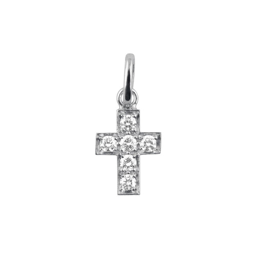 Gigi Clozeau - Pendentif Croix diamants, or blanc