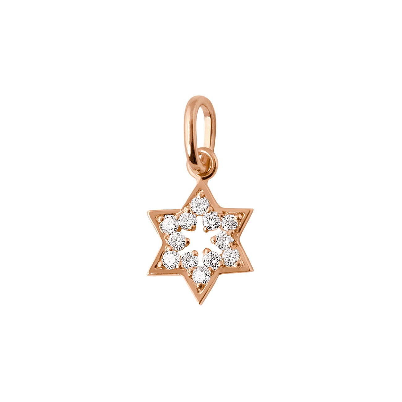 Gigi Clozeau - Pendentif Etoile de David, diamants, or rose