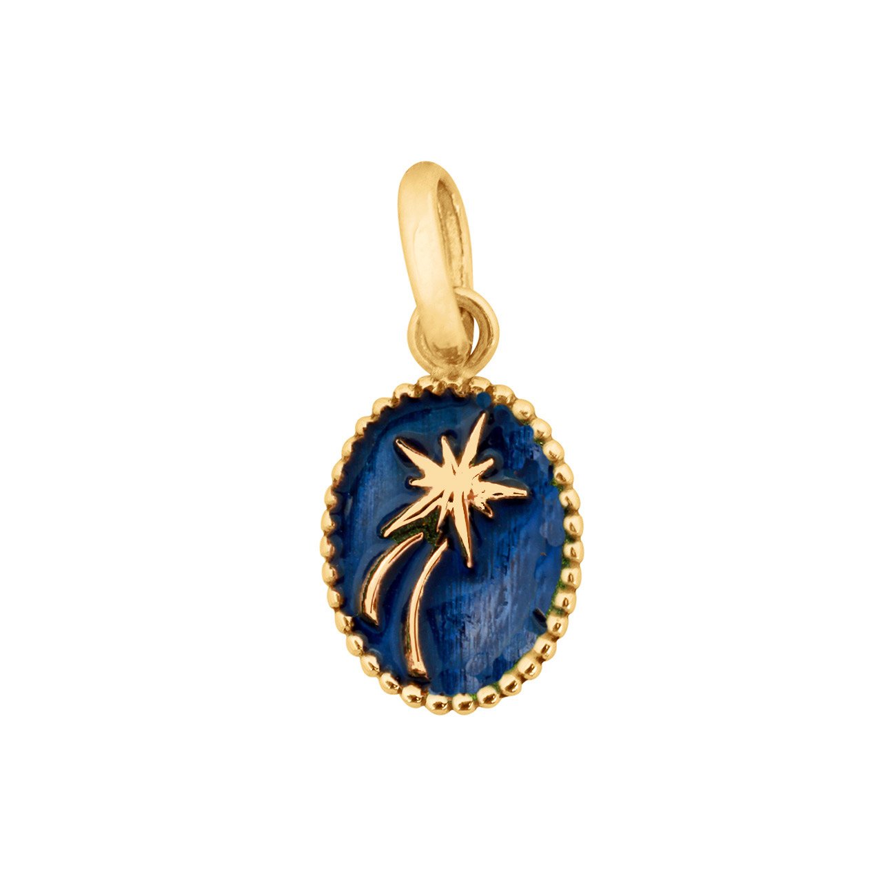 Gigi Clozeau - Pendentif Etoile Espoir résine bleu de prusse, or jaune