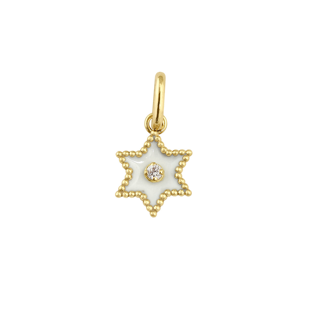 Gigi Clozeau - Pendentif Etoile Star résine blanche, diamant, or jaune