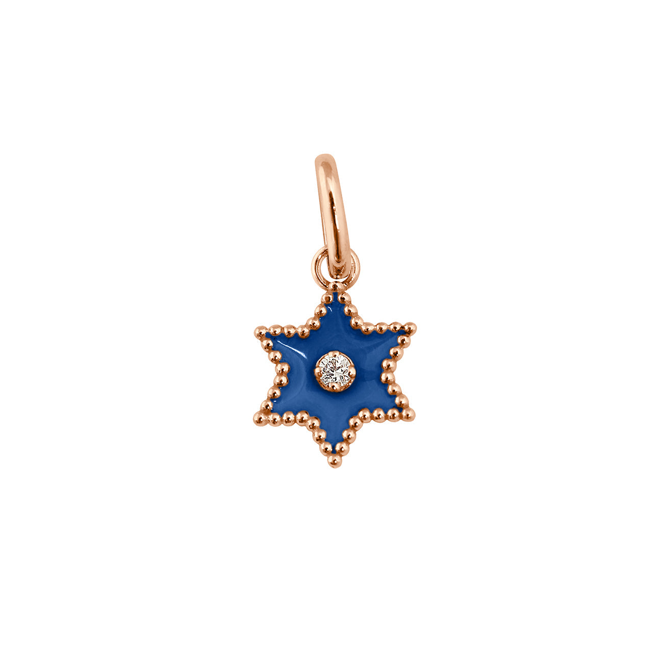 Gigi Clozeau - Pendentif Etoile Star résine prusse, diamant, or rose