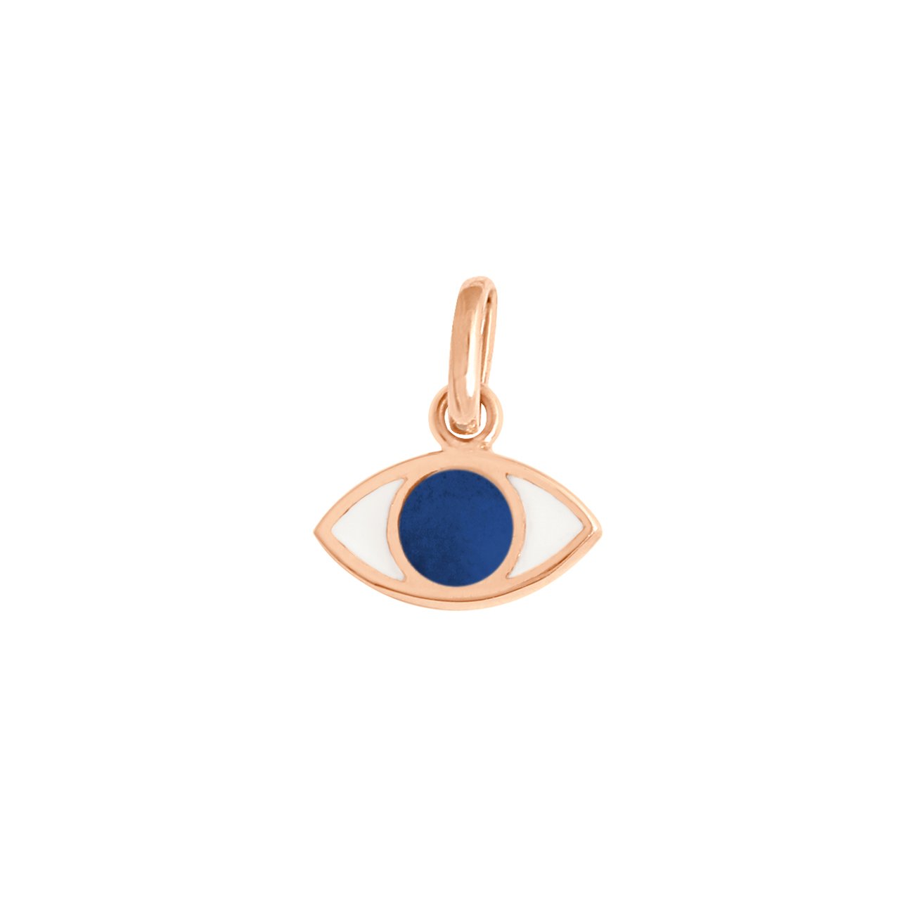 Gigi Clozeau - Pendentif Eye prusse, or rose