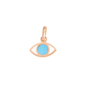 Gigi Clozeau - Pendentif Eye turquoise, or rose