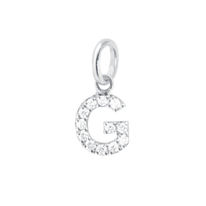 Gigi Clozeau - Pendentif Lucky Letter G, or blanc, diamants
