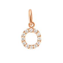 Gigi Clozeau - Pendentif Lucky Letter O, or rose, diamants