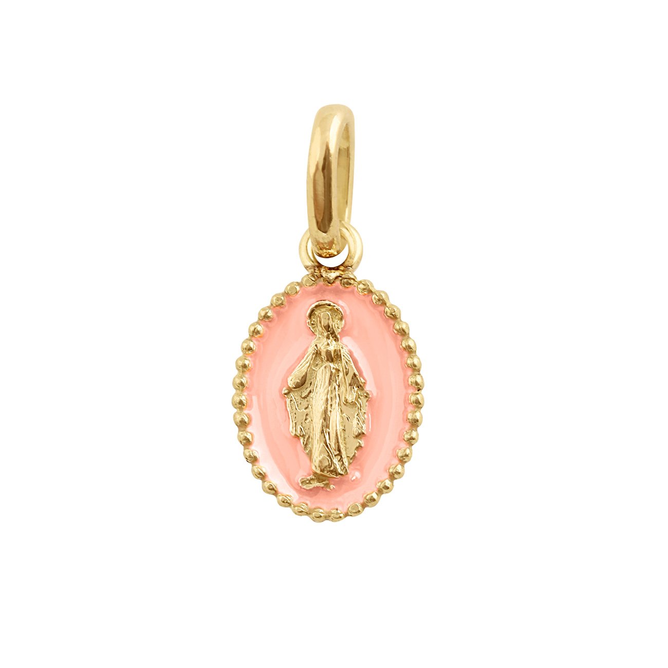 Gigi Clozeau - Pendentif Madone résine saumon, or jaune