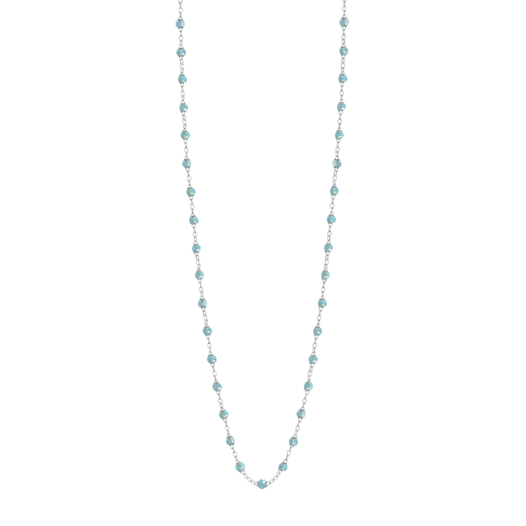 Gigi Clozeau - Sautoir aqua Classique Gigi, or blanc, 60 cm