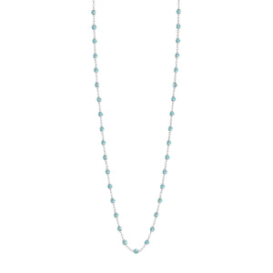 Gigi Clozeau - Sautoir aqua Classique Gigi, or blanc, 60 cm