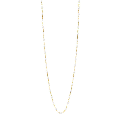 Gigi Clozeau - Sautoir blanc Classique Gigi, or jaune, 60 cm