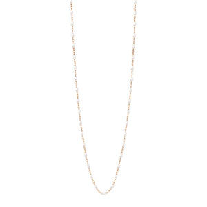 Gigi Clozeau - Sautoir blanc Classique Gigi, or rose, 60 cm