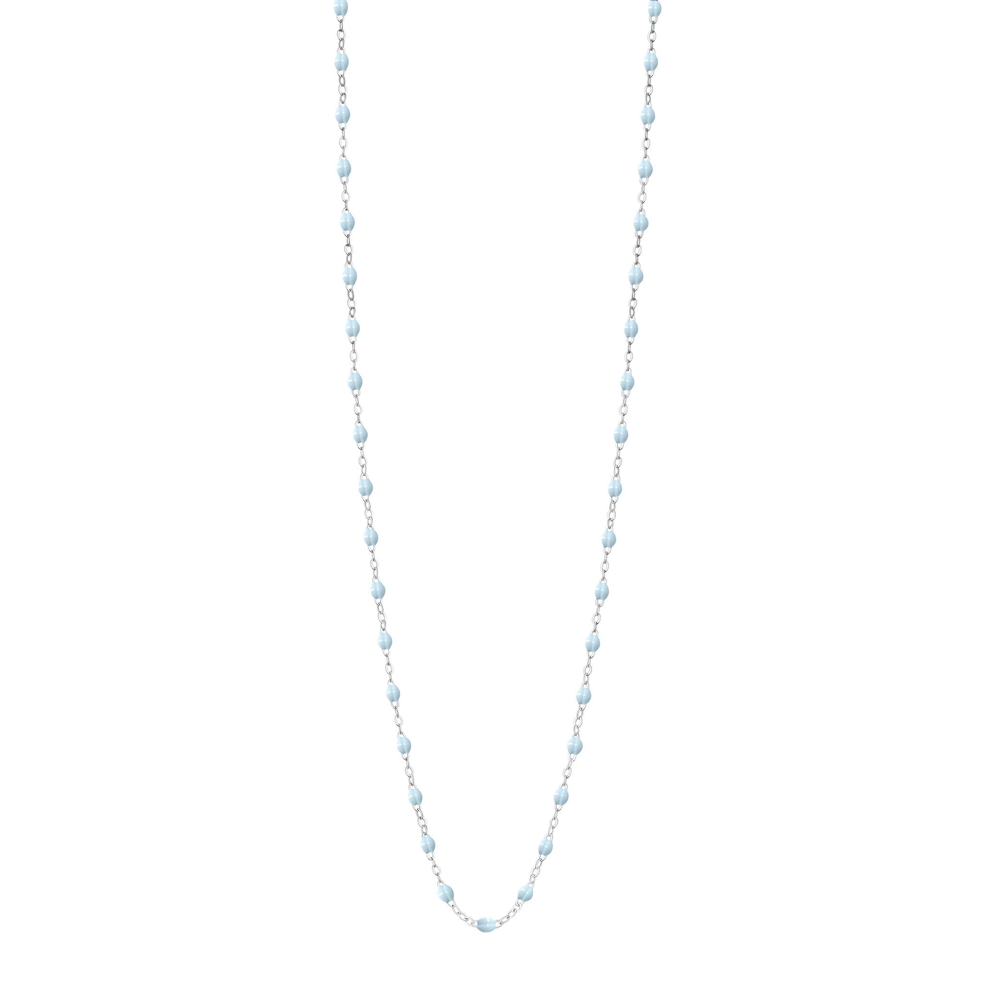 Gigi Clozeau - Sautoir bleu layette Classique Gigi, or blanc, 60 cm